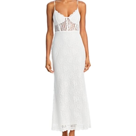 Aqua Dresses & Skirts - Aqua Lace Corset Slip Dress White Maxi - Size XS